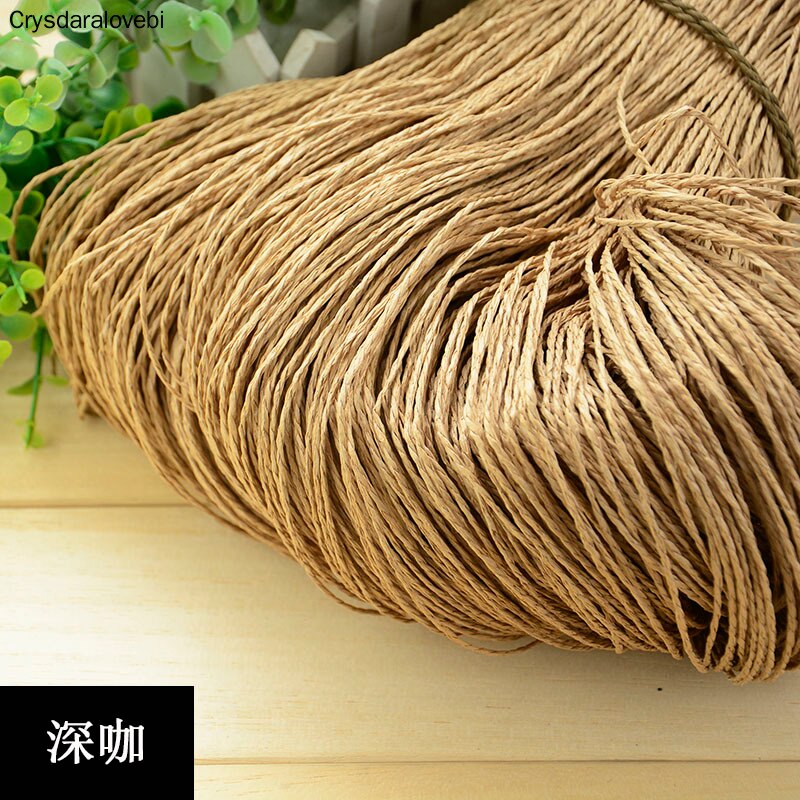 500G Raffia Stro Garen Hand Haken Garen Voor Diy Hoeden Handtassen Kussens Verpakking Wikkelen Materiaal Gehaakte Stro Hoed Lijn tas