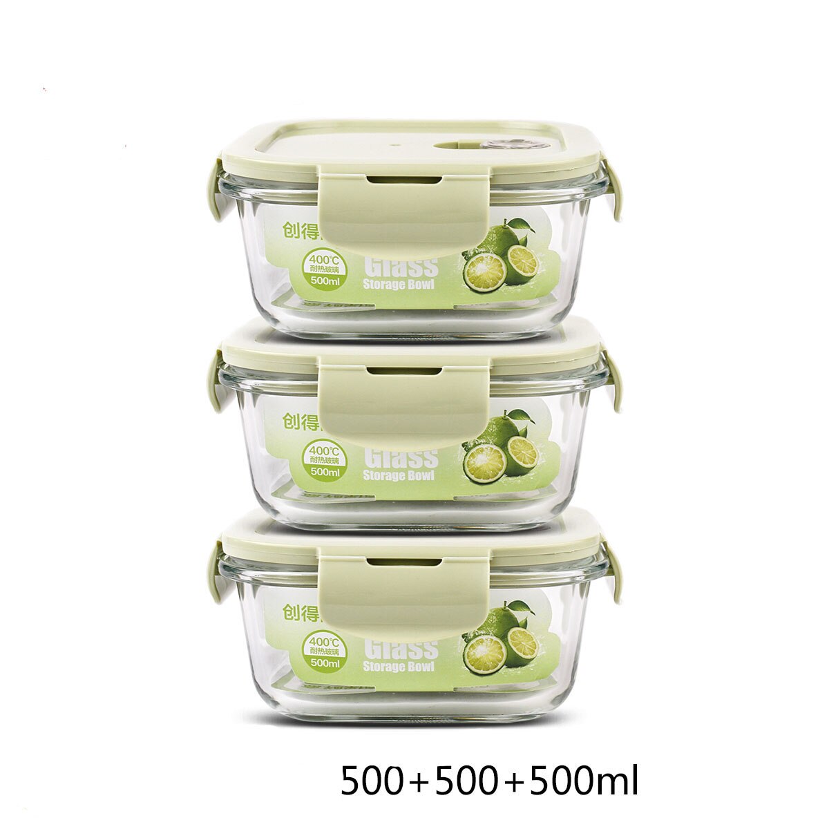 Leakproof Glass Lunch Box with Bag Microwave Oven Heating Refrigerated Sealed Food Container Transparent Food Bento Box for Kids: A