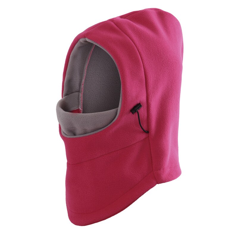 Winter Balaclava Hat Windproof Hat With Mask Unisex Ski Hat Mens Winter Fleece Hat Wrapped Warm Hat: Rose red