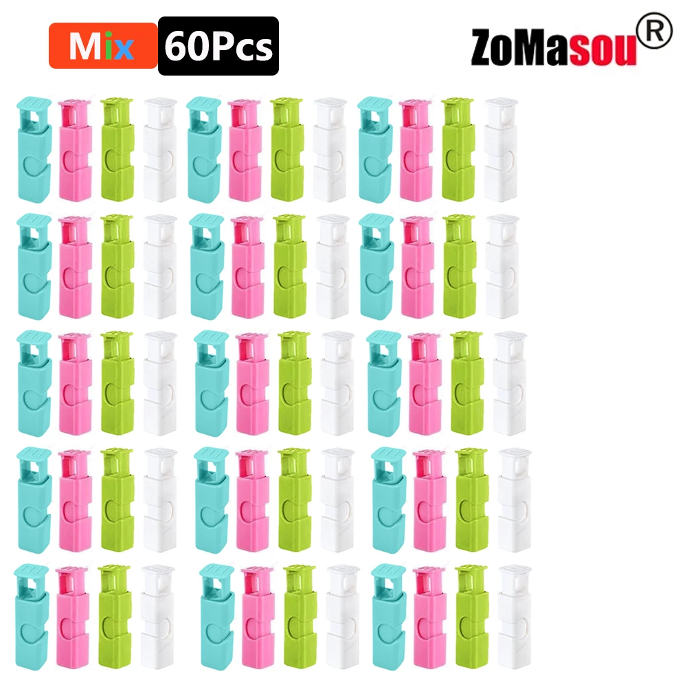 50/1Pcs Reusable Food Sealing Clips Bread Storage Bag Clips For Snack Wrap Bags Spring Clamp Kitchen Organization Sealing Clamp: SKY BLUE