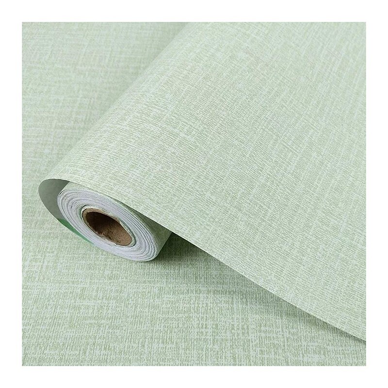 Faux Wall Paper Self-Adhesive Contact Removable Kitchen Backsplash Wall Door (17.7inch 394 inch): Light Green