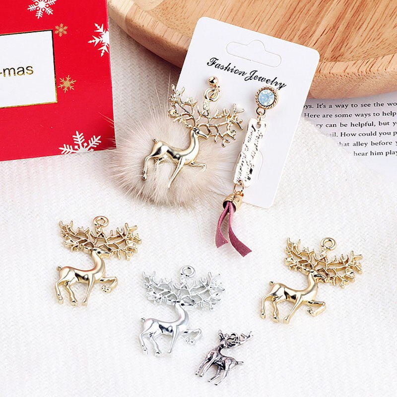 6pcs Brosche Pin Weiblichen Mantel Pullover Schal Verdienen Modische Frau Legierung Weiß Gold Fawn Auf Weihnachten Tag Schmuck