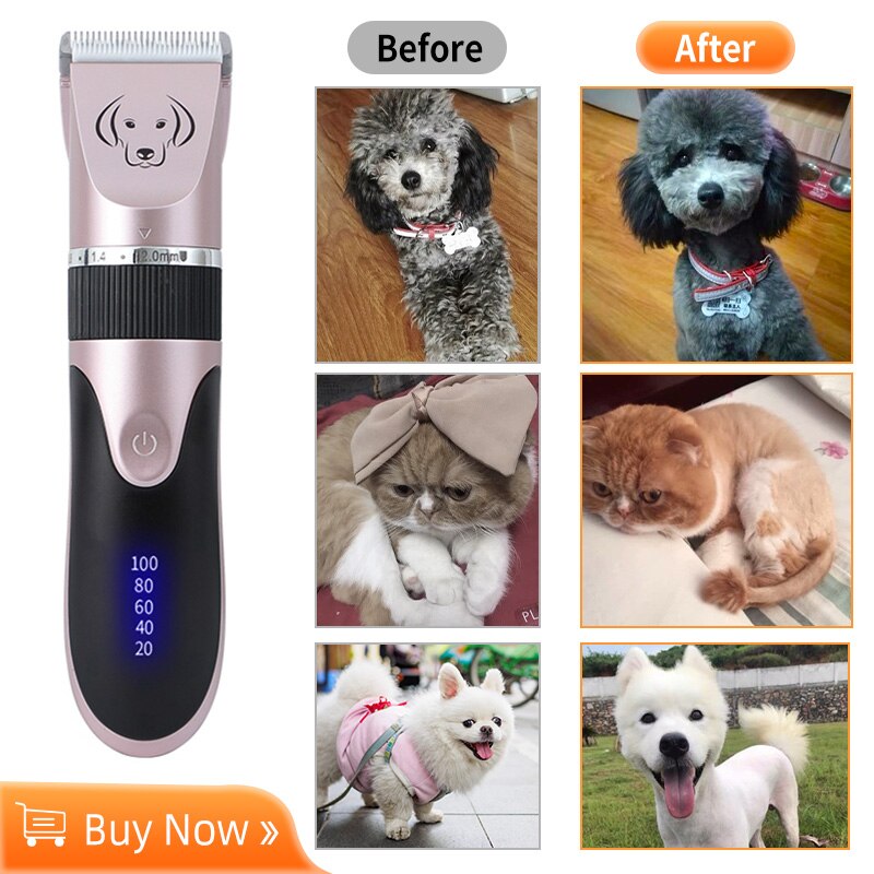 Pet Cat Hair Clippers Grooming USB Rechargeable Low-Noise Electric haircut Trimmer Shaver Set for Animal kit