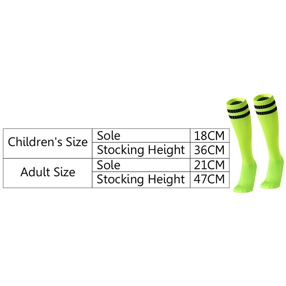 Unisexe adultes enfants genou chaussettes hautes rayé respirant Football Football sport longues chaussettes Tube