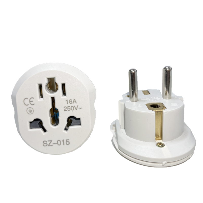 4,8 mm EU-stekkeradapter 16A 250V reisadapterconverter 2 ronde aansluitingen universele AU US UK CN naar EU KR stopcontact