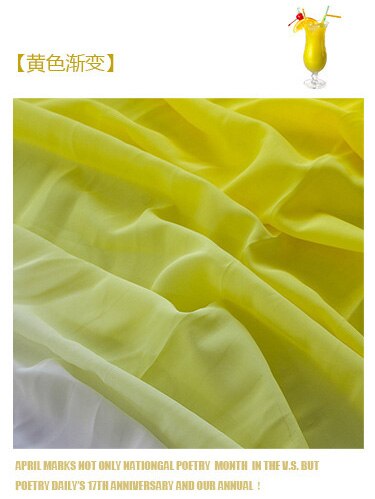 100cm * 120cm de espesor de la gasa tela gradiente Ombre Material para vestido de Koshibo: yellow gradient