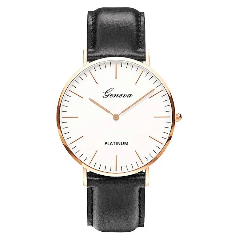 reloj para hombre, relojes ultrafinos informales a la , reloj de pulsera de cuarzo de cuero de negocios sencillo para hombre, reloj Masculino de lujo: Rosa