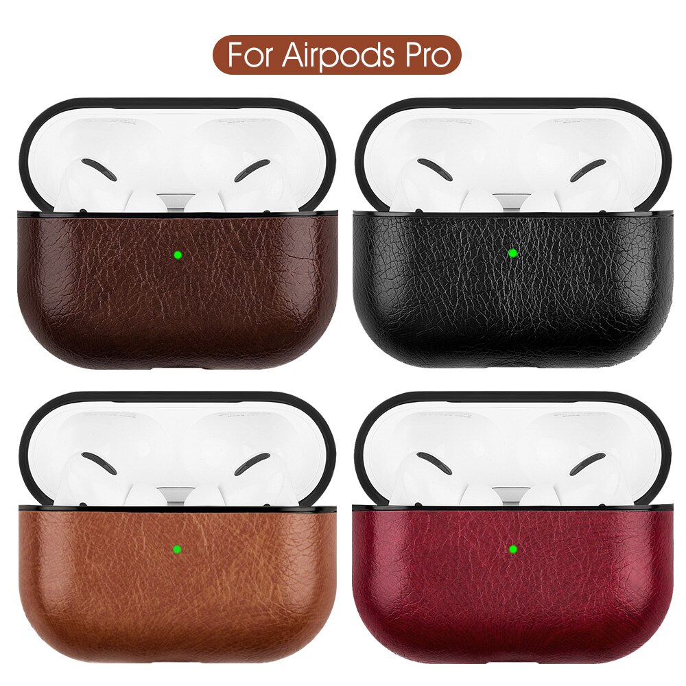 Pentru apple airpods pro 3 husă din piele pentru căști husă rezistentă la șocuri pentru airpods 3 2 1 cutie de încărcare pentru căști wiilress stil business