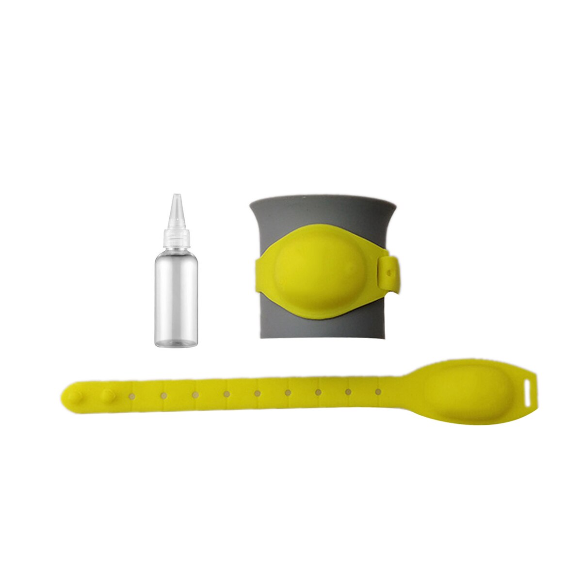 12ml- hand desinfektionsarmband silikon disponibel armband med disponibel armband: Gul