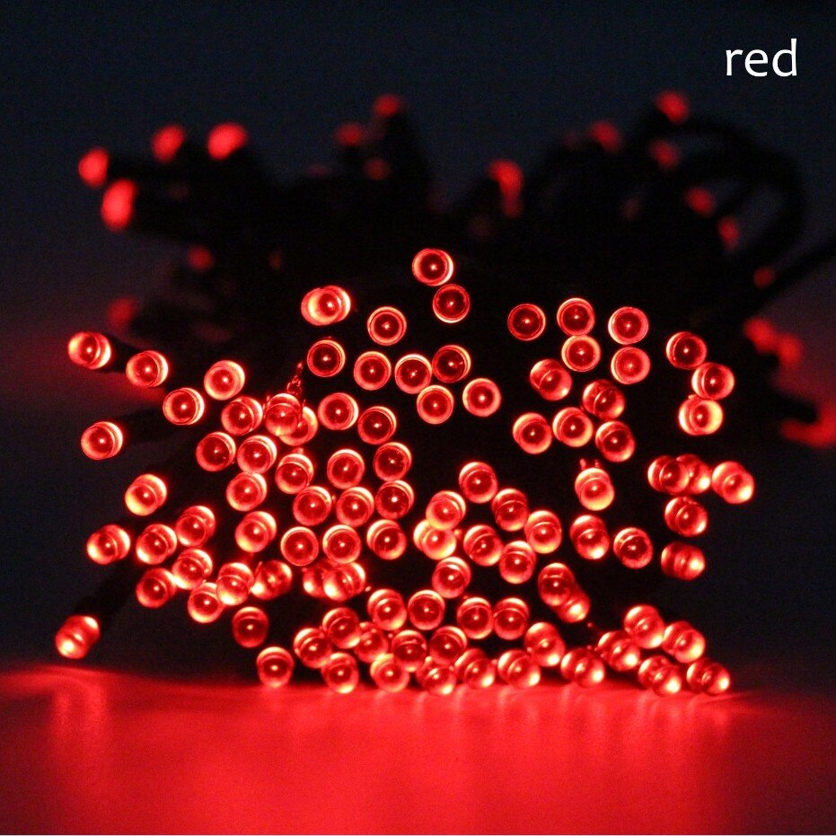 50/100/200 LED Outdoor Solar Lamps LED String Lights Fairy Christmas Party Garlands Solar Garden Waterproof Lights: Red / 7m 50led