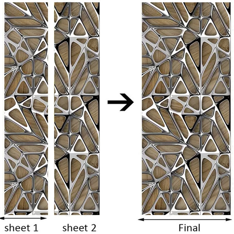 Modern Art Geometry Door Sticker 3D Imitation Metal Texture Photo Wallpaper Living Room Study Luxury Home Decor 3D Wall Stickers