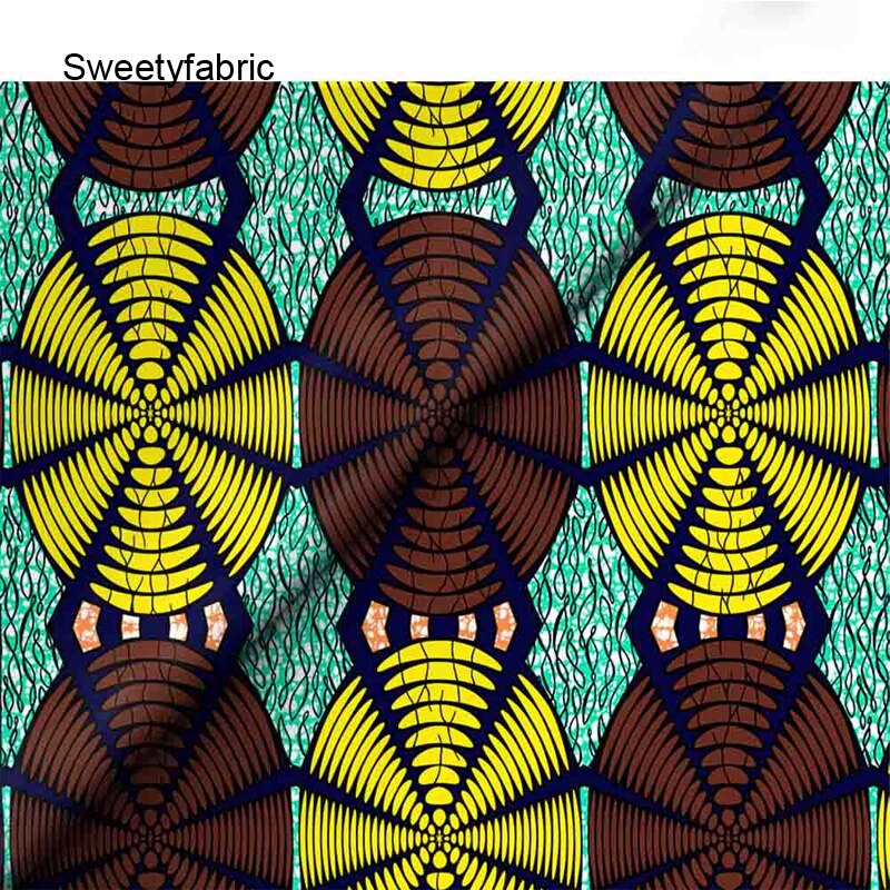 Ankara African Fabric 100% Cotton Ghana Print Block Wax Tissu Tecidos Africain Fabrics For DIY Dress Home Textile