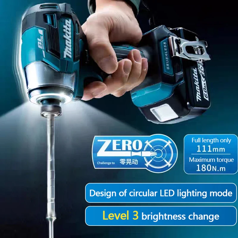 Makita DTD173 Borstelloze 180N.M Klopboormachine Accuschroevendraaier Elektrische Handschroevendraaier Multifunctioneel Gereedschap Voor 18V Batterij