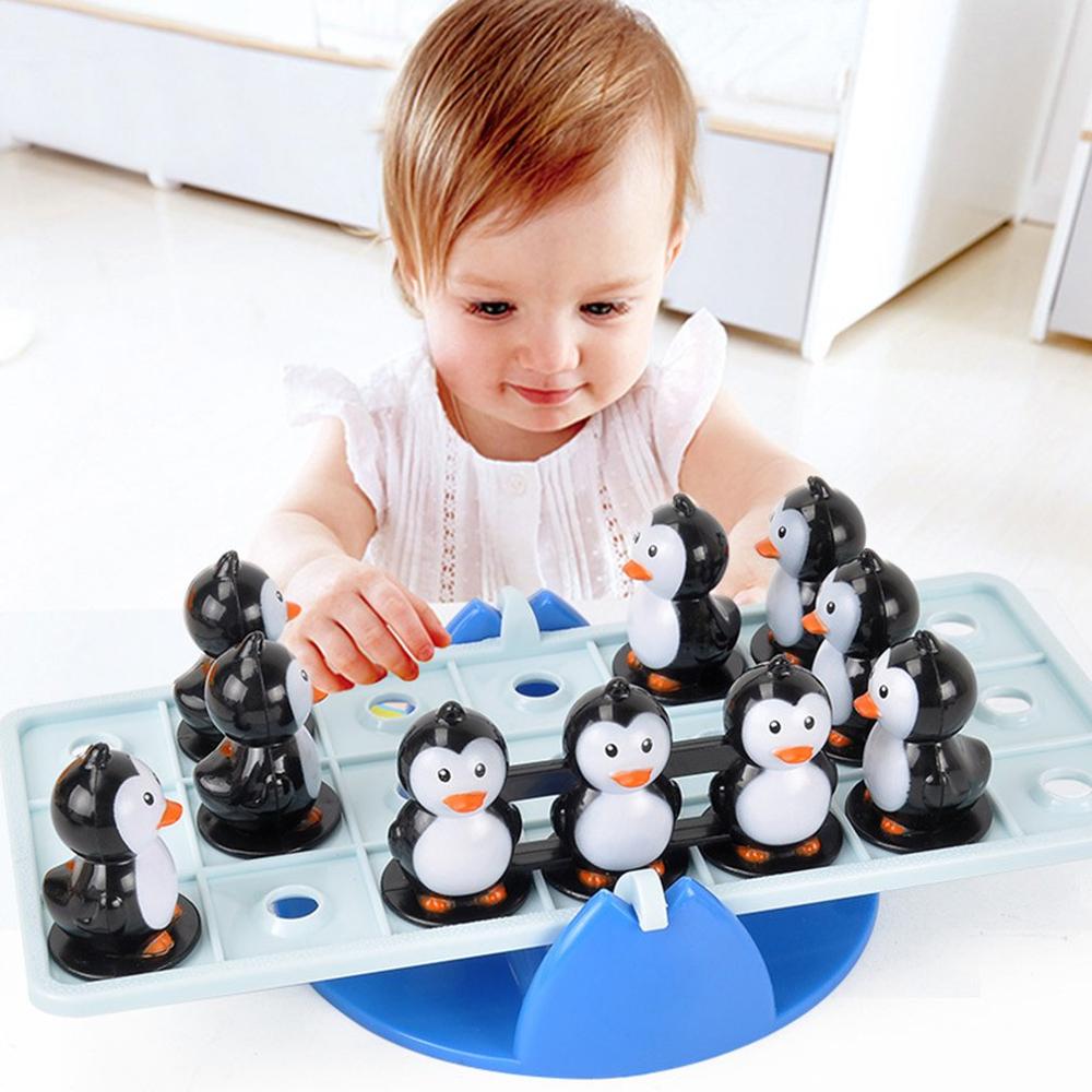 Little Penguin Seesaw Toy Exercise Balance Puzzle Game Portable Indoor Swing Children Early Education Toys Board Game