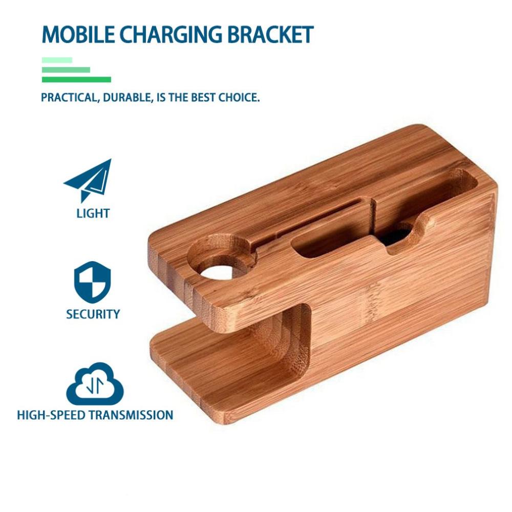 Socle chargeur en bois pour Apple Watch, série 4, boîtier-socle de recharge pour montre Apple, base en bambou, 2 tailles, 38mm ou 42mm