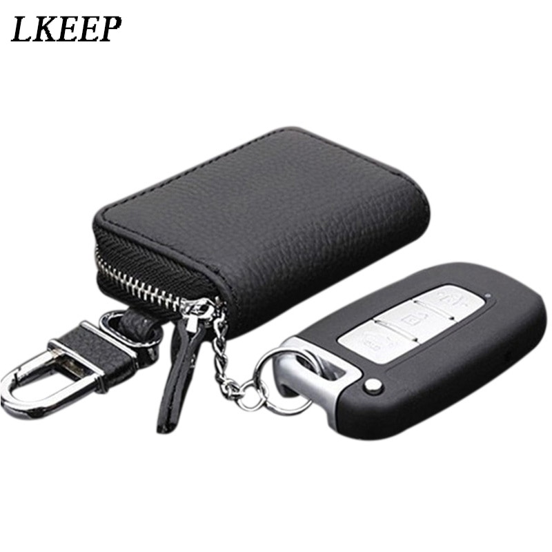 PU carteras de piel para las llaves del coche de los hombres titular de la clave de ama de llaves organizador mujeres llavero cubierta caso clave bolsa bolso