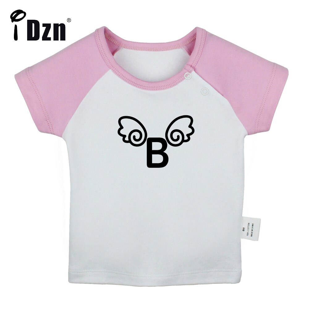 Idzn Zomer Leuke Angel Nummer B Fun Art Gedrukt Baby Jongens T-shirts Baby Meisjes Korte Mouwen T-shirt Pasgeboren Katoen tops Kleding