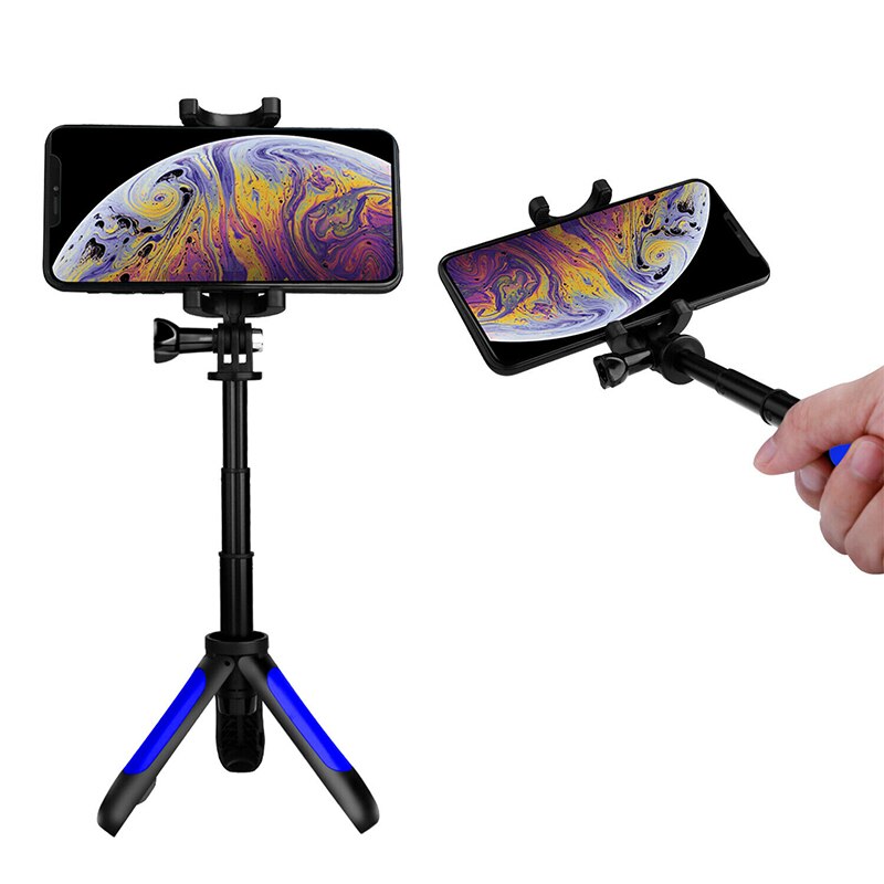 Portable handheld selfie stick tripod desktop holder for android and ios phones  gk99: Blue