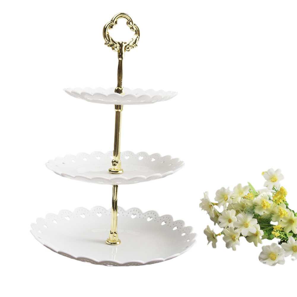 Detachable Cake Stand Party Wedding European Style Kitchen Home Decor Pastry 3-Tier Cupcake Fruit Plate Serving Dessert Holder
