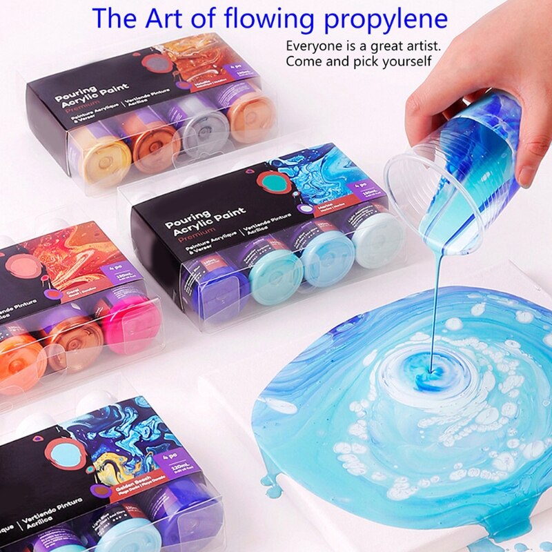 20ML Pigment Acrylic Paint Pouring Medium Foil Paint For Artist DIY Art Supplies