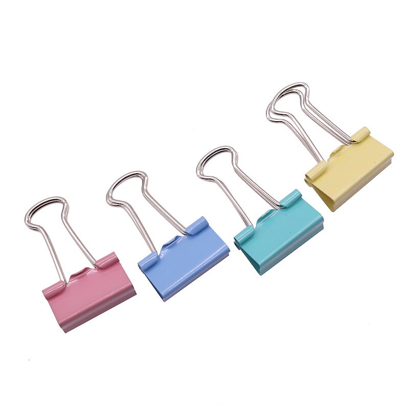 Clip de Metal plegable para sujetar papeles, pinzas de agarre negro para oficina, escuela, papelería, documentos, 10/20 piezas