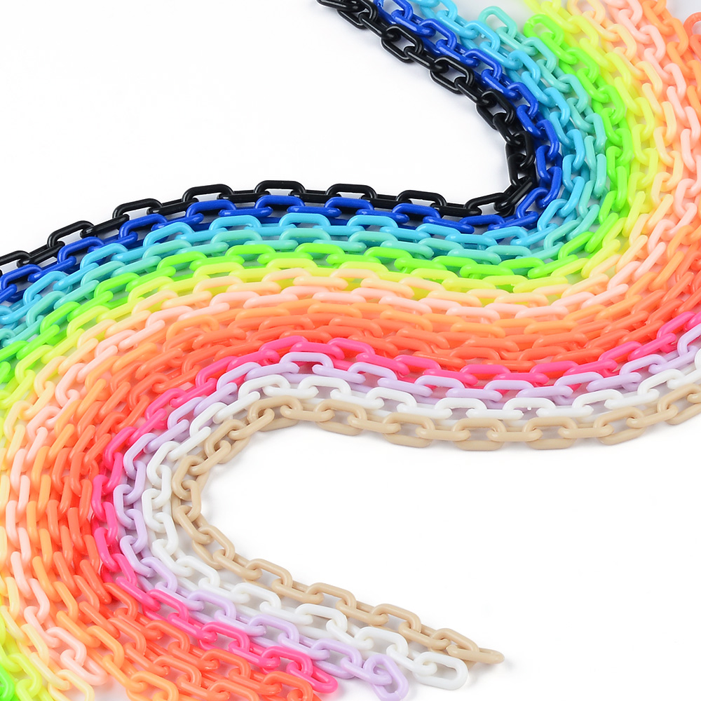 40 cm kleurrijke acryl schakelketting karabijn sleutelhangers voor ketting armband maken van kleurrijke ketting plastic kettingschakels