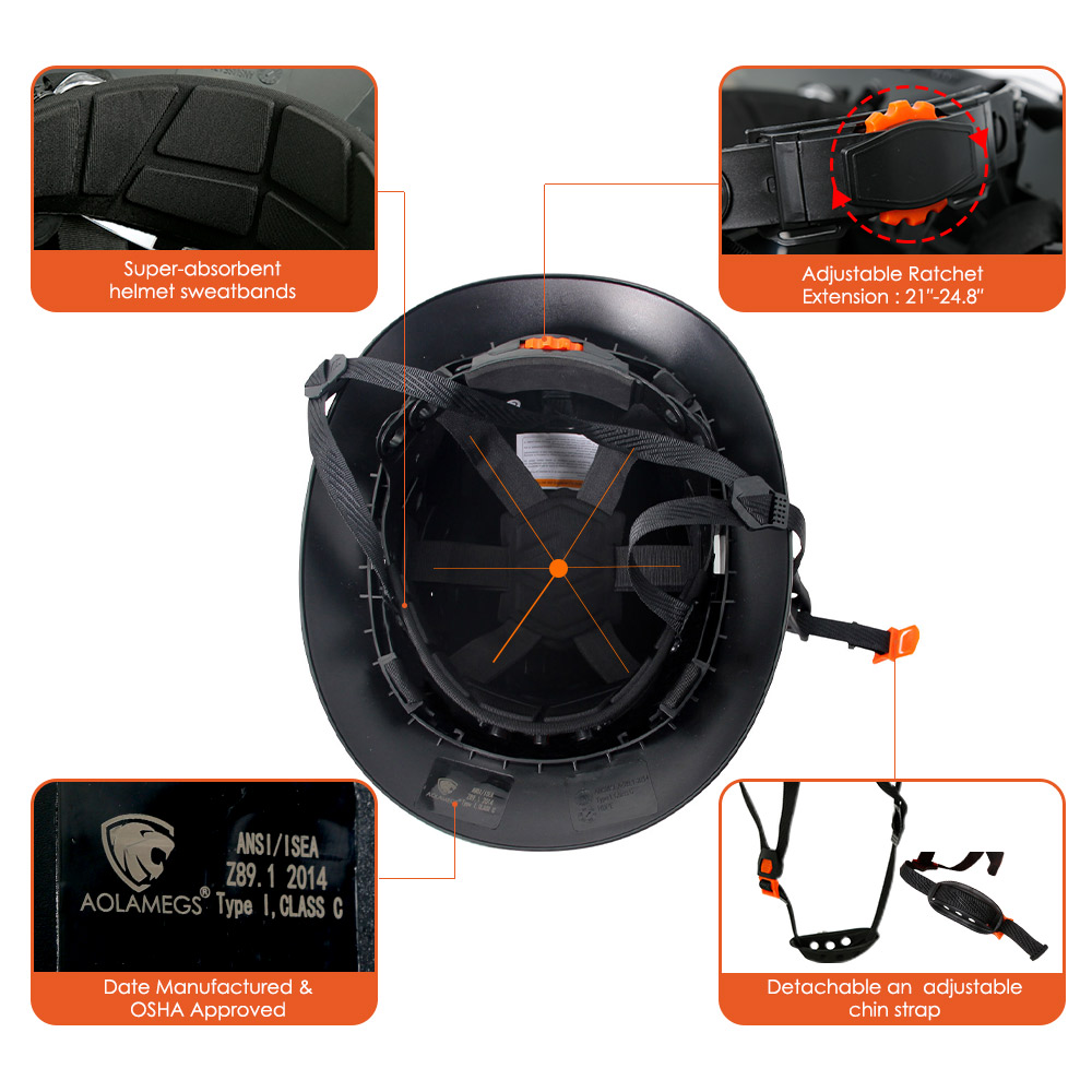 CE Full Brim Safety Helmet with Reflective Sticker Construction Hard Hat Protective Working ANSI Rescue Cap for Engineer