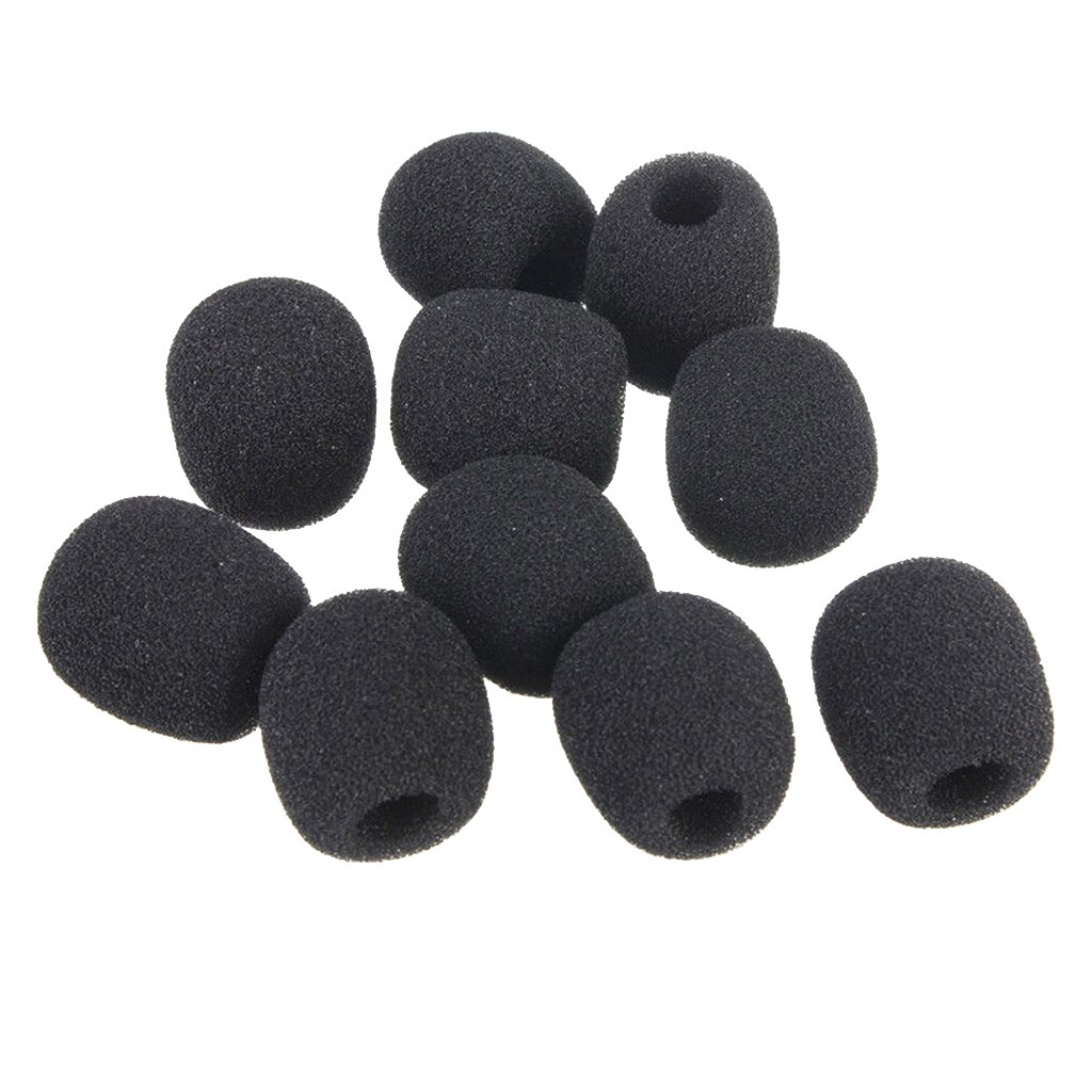 10x Mini Lapel Headset Microphone Cover Foam Windscreen Windshield 18mm X8mm