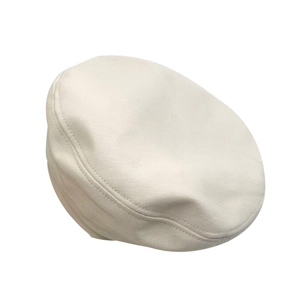 Boina de tela de Color liso para mujer, sombrero de boina para mujer y niña, gorro informal con visera, gorra boina, gorros de mujer: Beige