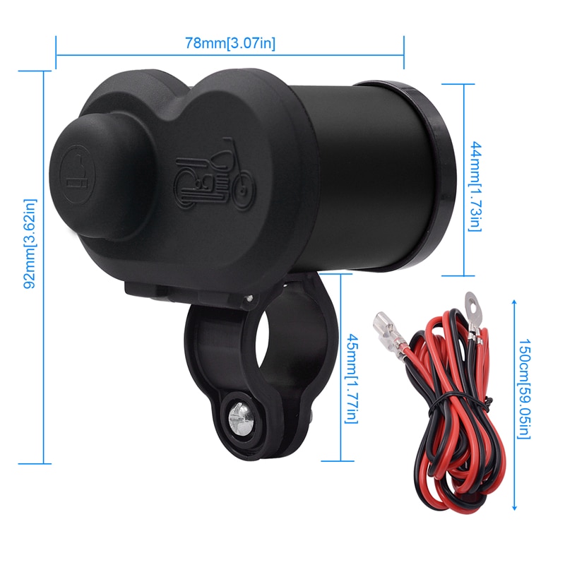 Moflyeer vedenpitävä 5.0 moottoripyörän usb laturi puhelin 12v/24v tupakansytyttimen pistoke kaksois usb  qc 3.0 moto laturi led volttimittari