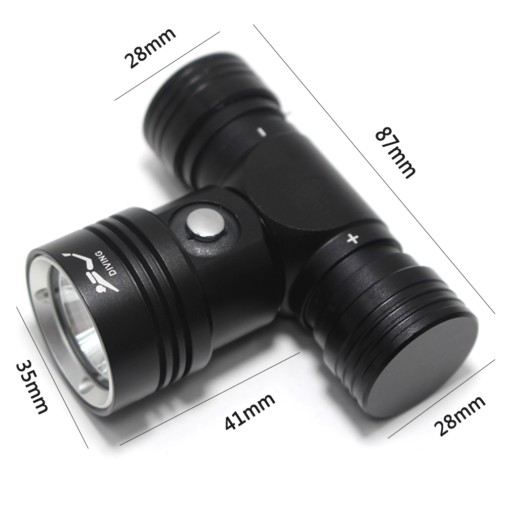 Faro de buceo IPX8 L2 faro impermeable de buceo 100 metros linterna subacuática luz amarilla/blanca luz LED para cabeza