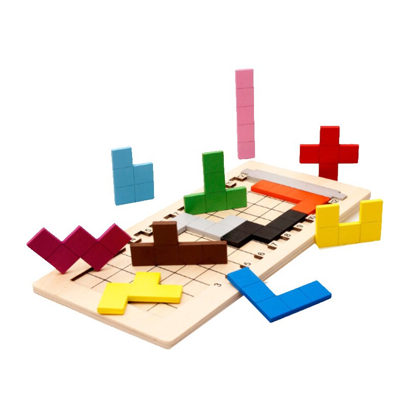 Børns farve træ tangram blok puslespil hjerneteaser pædagogisk legetøj fantasi børn