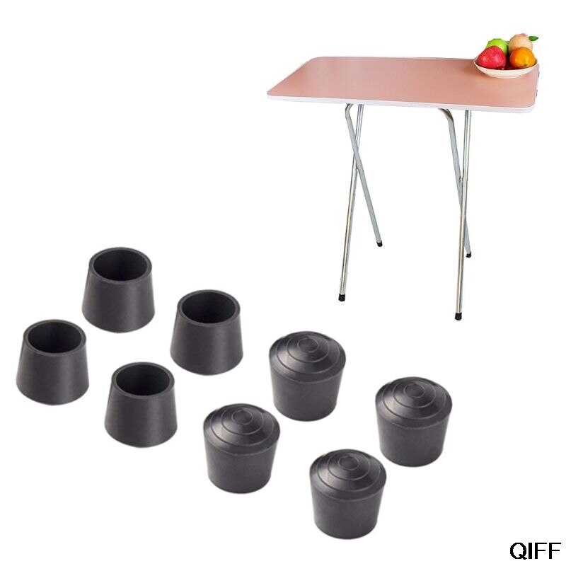 Svart anti-moden gummi hylse gulvbeskytter stol føtter ben capdiameter 22mm august 5