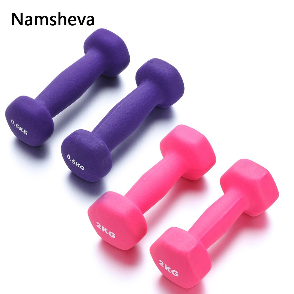 Namsheva mat haltères haltères haltère 2x0.5kg violet + 2x2kg Rose rouge