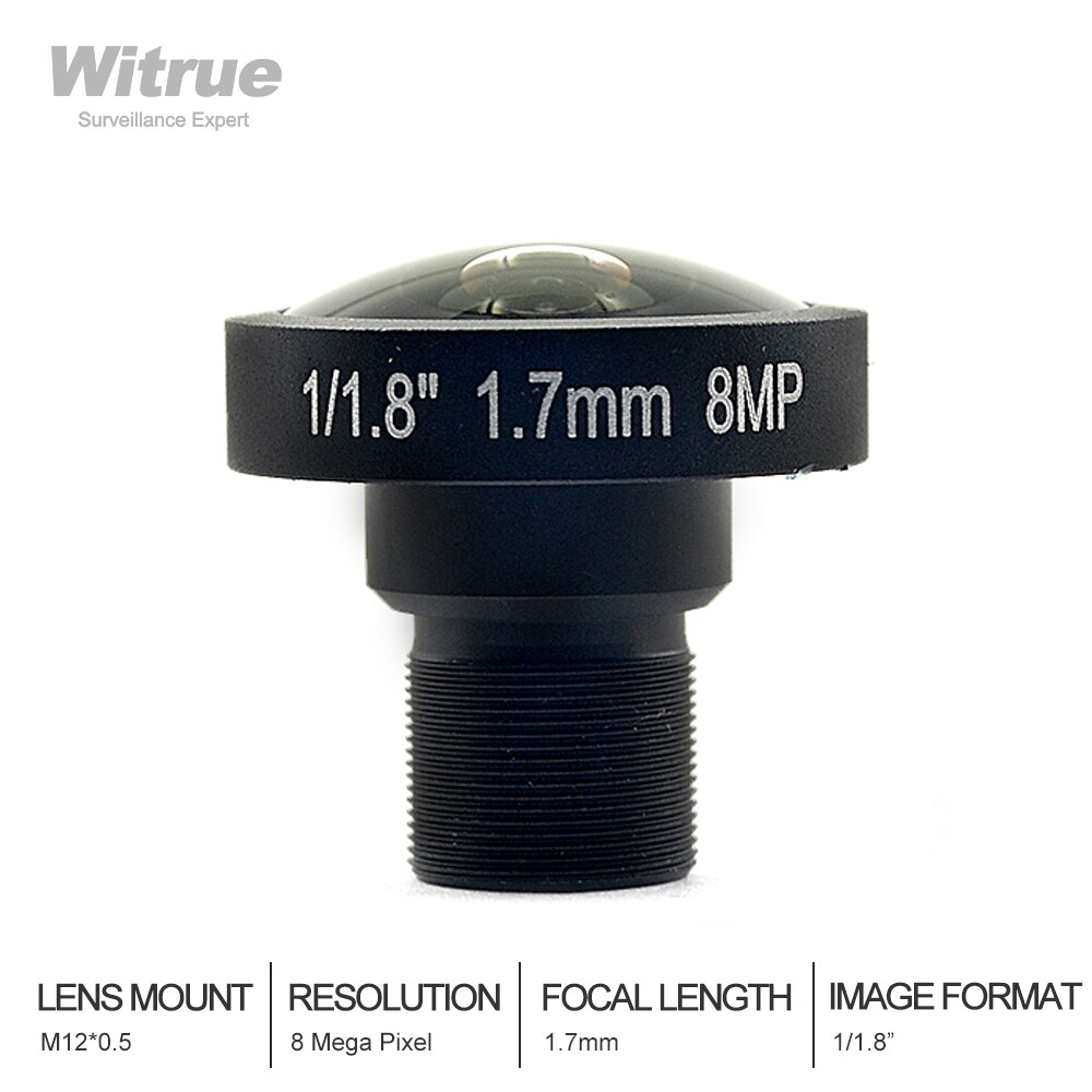 4K CCTV Lens 8Megapixel Fisheye 1/1.8 Inch 185 Degree M12 Mount 1.7mm For IMX178 Sensor 1920P Camera