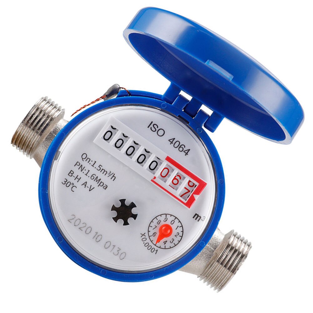 Cold Water Flow Meter 15mm 1/2" Garden Home Plastic Cold Water Meter Single Water Flow Dry Table Measuring Tools For Garden Home