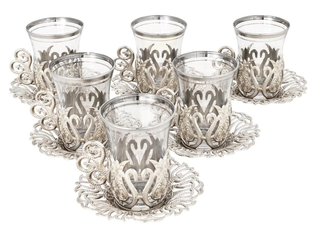 Tyrkiske tekopper sæt arabisk glas ske krus kaffe lavet kalkun bedste håndlavede kobber vand zamzam serveringsglas underkop