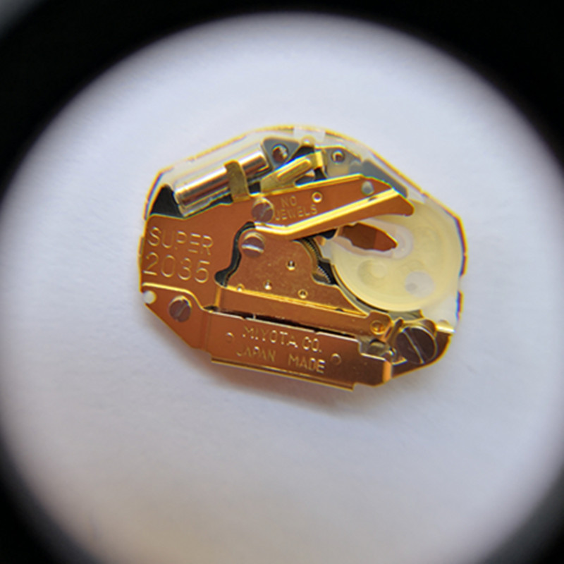 En Originele Japan 2035 Beweging 2035 Goud Machine Drie-Pin Horloge Beweging Accessoires Zonder Batterijen