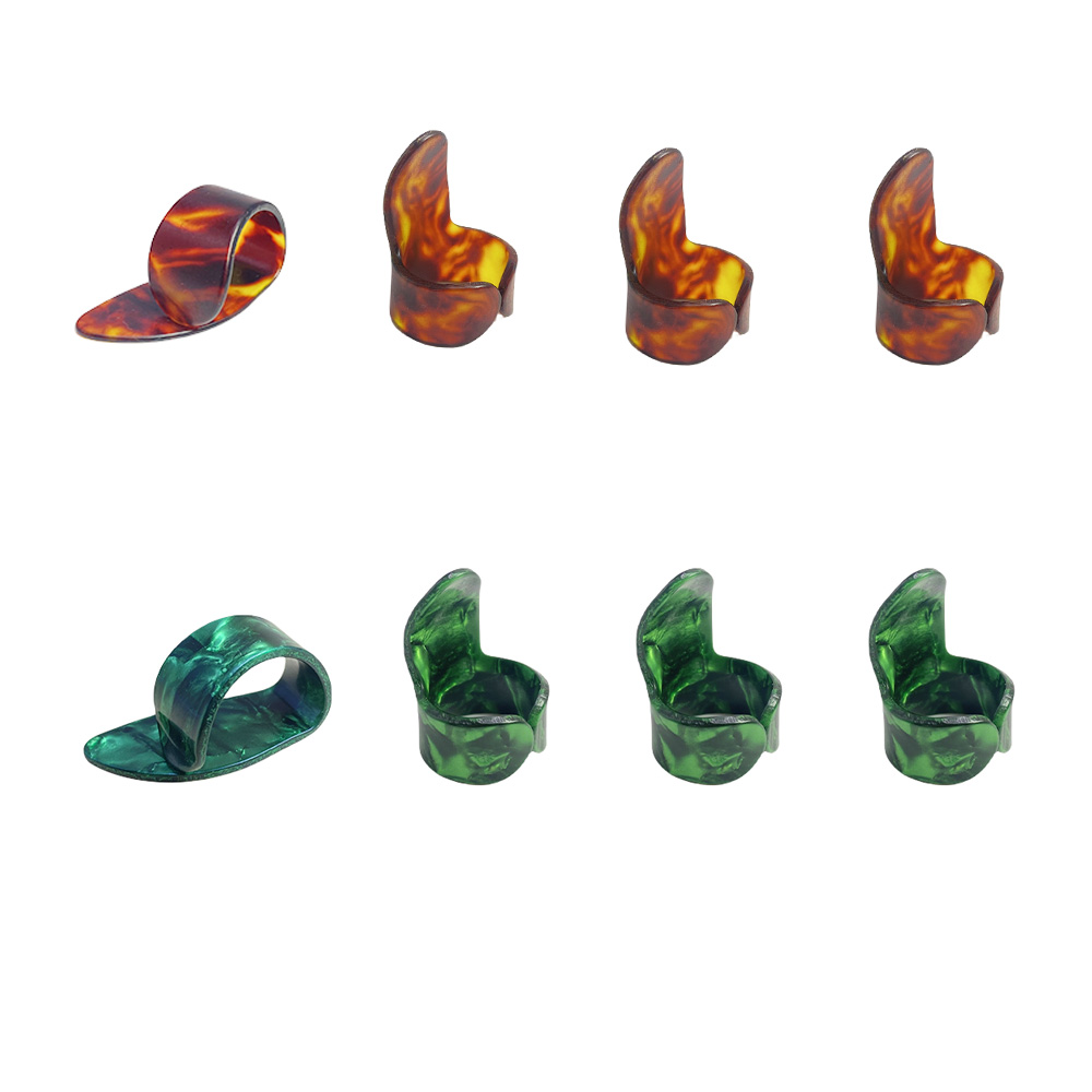8 Stuks Guiter Vinger Picks Set Inclusief Vinger Pick En Duim Pick Celluloid Gitaar Duim Vinger Picks Voor Banjos Ukulele bas: Default Title