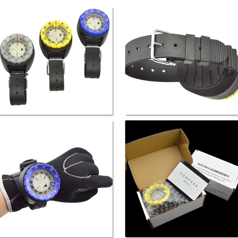 Subacquea 50m immersione Bussola Professionale Impermeabile Navigatore Digitale subacqueo Luminoso Orologio Equilibrato per il Nuoto