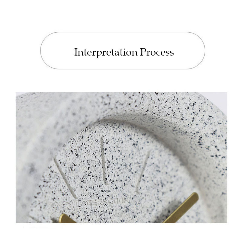 Tafel Klok Creatuve Grijs Zand Terrazzo Klok Op Het Bureau Klok Modern Voor Thuis Decoratie Industriële Horloge Op tafel