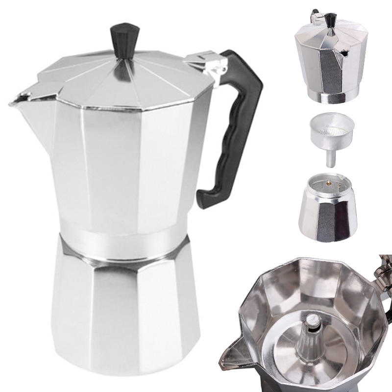 Metal Stove Top Expresso Coffee Percolator Perculator Moka Pot Latte Maker Tool Coffee Maker Large Capacity High Temperature