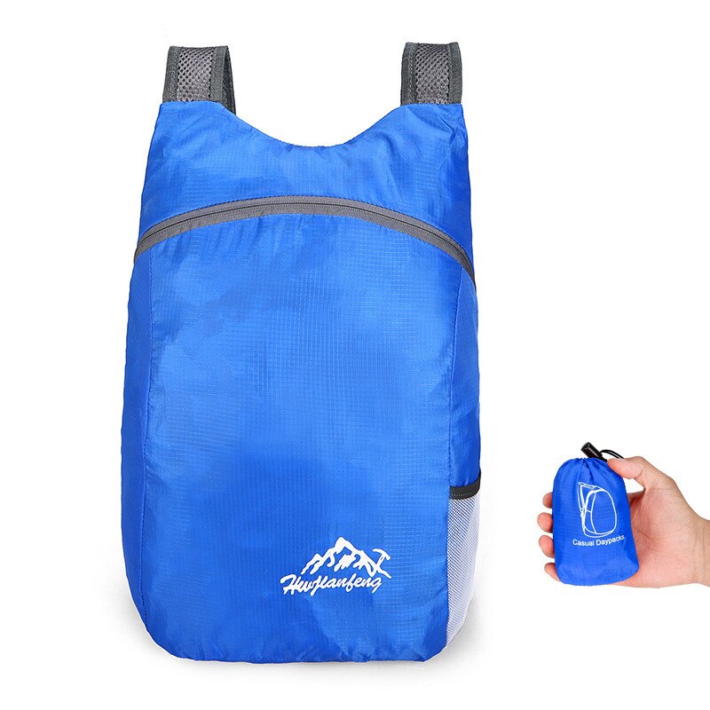 Mochila impermeable de 20L para hombre y mujer, bolso de día plegable, ultraligero, para viajes al aire libre, senderismo, escalada: 81231-Blue