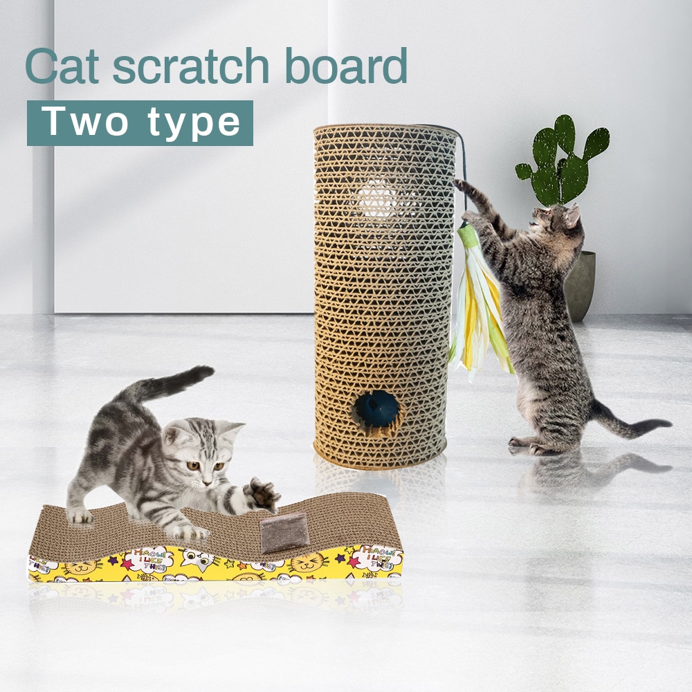 Rascador de papel corrugado para gato duradero, rascador de gatos, rascador de gatos, rascador de juegos para gatos domésticos