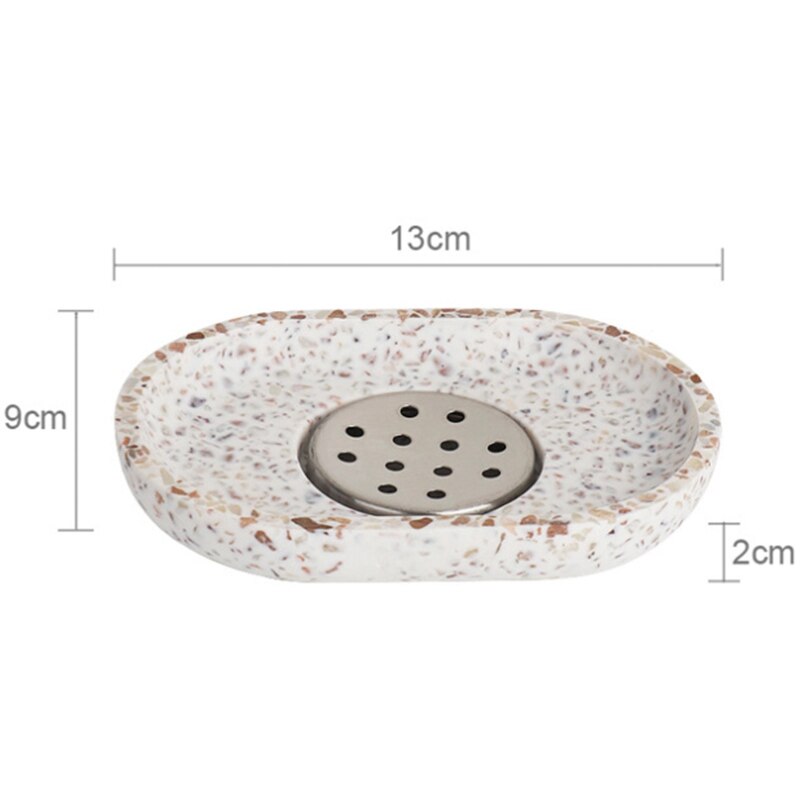 Terrazzo-saippua-astia soikea saippua-astia tyhjennysallas kylpyhuonetarvikkeet taloustavarat