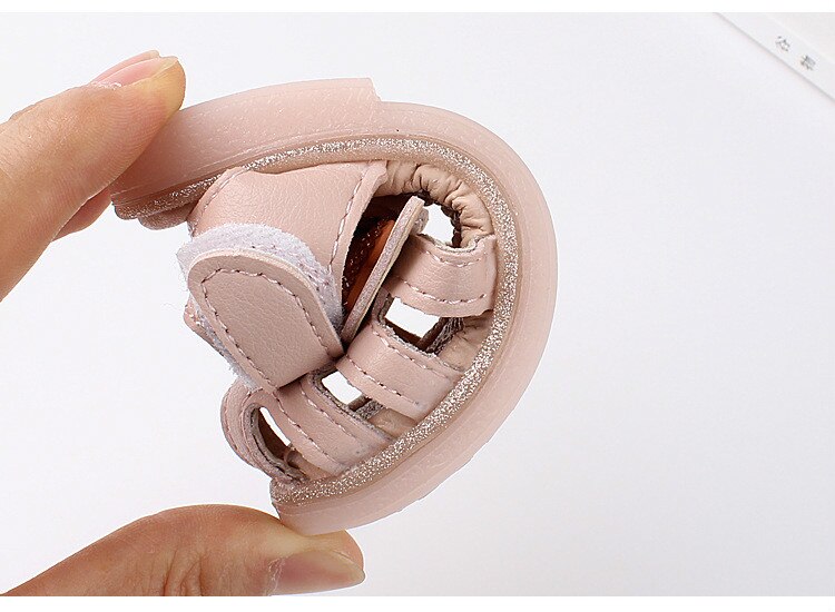 Binnenzool 12-14Cm Platte Zomer Meisje Sandalen Prinses Boog Sandalia De Baby