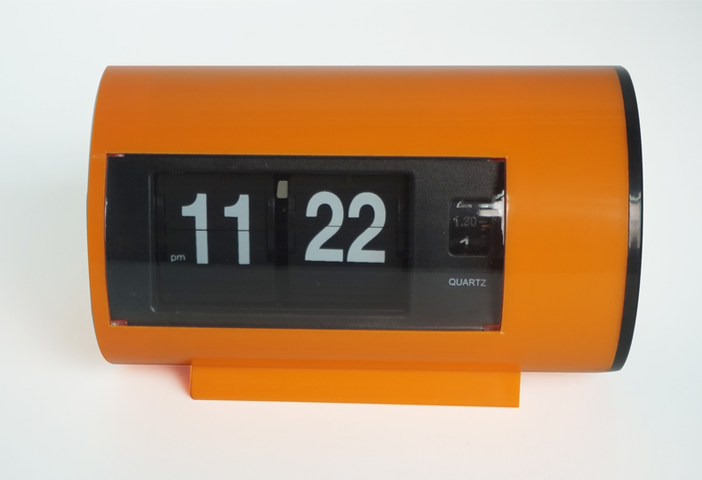 Horloge de Table rétro à bascule automatique 12 heures, affichage au Format AM/ PM, horloge de bureau, rotation de Page: Orange