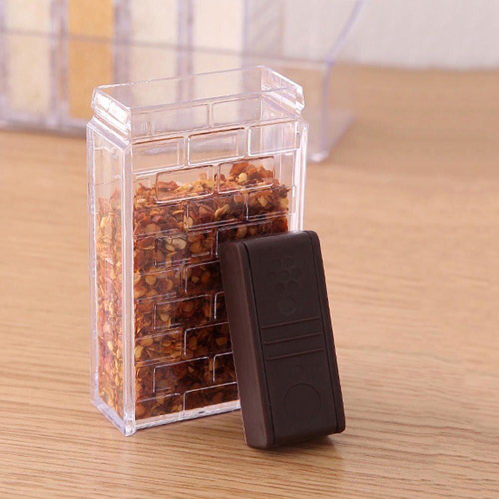 Caja de condimentos para especias, set de 6 unidades de tarros de sal y pimienta de PP para cocina, organizador de almacenamiento de especias, Organización del hogar