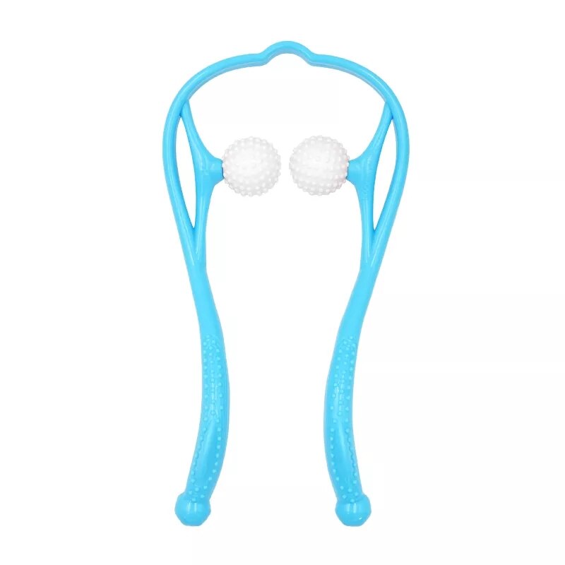 Pressure Point Therapy Neck Massage Tool Pressure Relieve Hand Roller Massage Neck Shoulder Dual Trigger Point Self Massager: blue