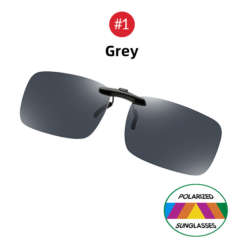VIVIBEE Mens Fishing Clip On Sunglasses Mirror Blue Eyeglasses Polarized UV400 Women Square Night Vision Driving Sun Glasses: black / green